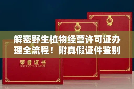 全国解密野生植物经营许可证办理全流程！附真假证件鉴别方法