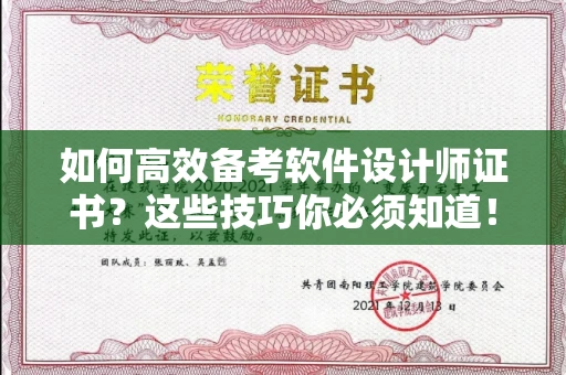 全国如何高效备考软件设计师证书?这些技巧你必须知道!